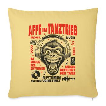 Bass Maul Shirt : Monkey pimente le rythme - Housse de coussin décorative 45 x 45 cm - jaune délavé - Devant