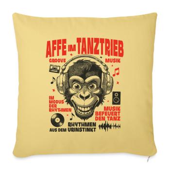 Monkey in Mode Shirt: Sound and Instinct - Sofa pillowcase 17,3'' x 17,3'' (45 x 45 cm) - washed yellow - Front