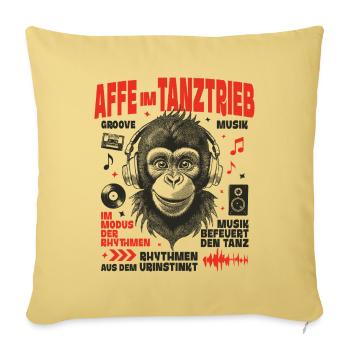 Wild Beat T-Shirt – Pure Monkey Dance - Housse de coussin décorative 45 x 45 cm - jaune délavé - Devant