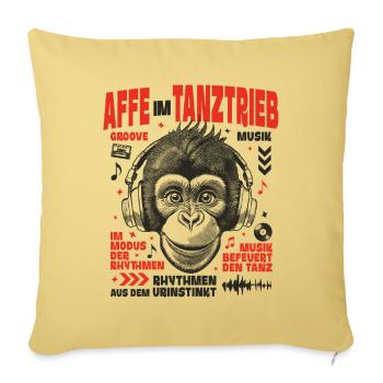 Monochrome T-Shirt – Young Chimpanzee Jungle Vibes - Housse de coussin décorative 45 x 45 cm - jaune délavé - Devant