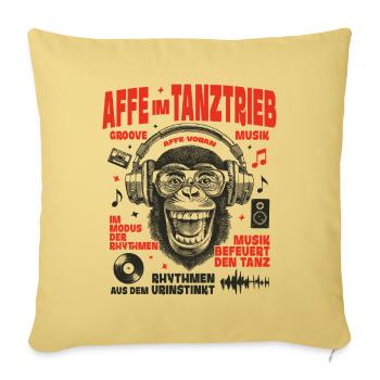 Classic Kassette Shirt: Cartoon Affe im Groove - Sofakissenbezug 45 x 45 cm - Hellgelb - Vorne