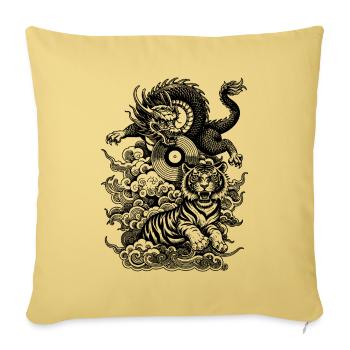 Urban Shirt: Tiger & Dragon in a Techno Mix - Sofa pillowcase 17,3'' x 17,3'' (45 x 45 cm) - washed yellow - Front