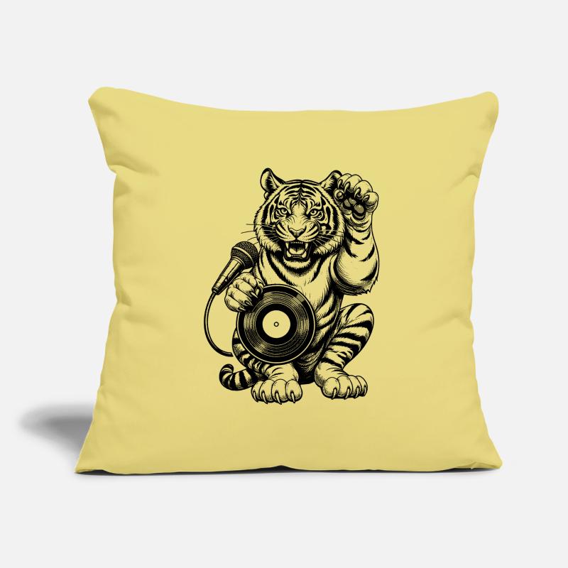 Vinyl Record Comic Shirt: Tiger Raises Its Paw Sofa pillowcase 17,3'' x 17,3'' (45 x 45 cm)