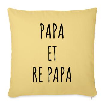 PAPA ET RE PAPA idée cadeau citation humour - Housse de coussin décorative 45 x 45 cm - jaune délavé - Devant