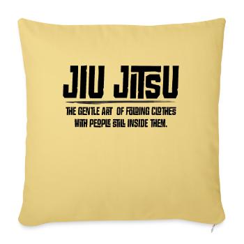 Jiu Jitsu - l’art doux de plier des vêtements, - Housse de coussin décorative 45 x 45 cm - jaune délavé - Devant