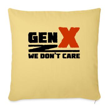 Génération X - Nous nous en moquons - Housse de coussin décorative 45 x 45 cm - jaune délavé - Devant