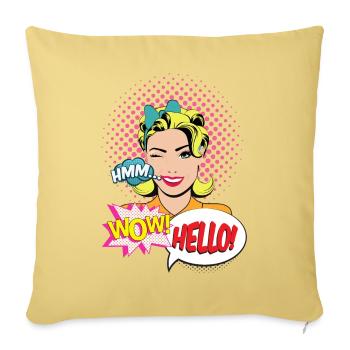 SCHÖNE FRAU POP ART VINTAGE-Idee Geschenk Humor - Sofakissenbezug 45 x 45 cm - Hellgelb - Vorne