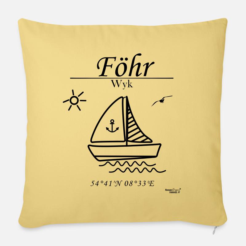 Föhr - Wyk - Sofakissenbezug 45 x 45 cm - Hellgelb