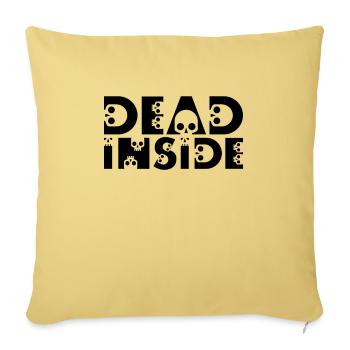 Skulls. Dead inside - Sofa pillowcase 17,3'' x 17,3'' (45 x 45 cm) - washed yellow - Front