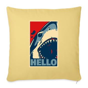 Hello Shark - Sofa pillowcase 17,3'' x 17,3'' (45 x 45 cm) - washed yellow - Front