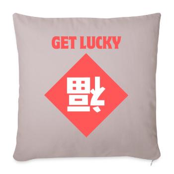 Get Lucky / Chinese Lucky charm (Fu dao) - Housse de coussin décorative 45 x 45 cm - taupe clair - Devant