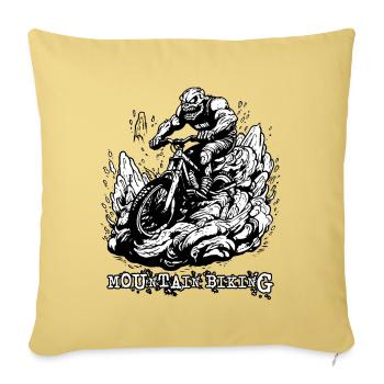 Mountain biking - Sofa pillowcase 17,3'' x 17,3'' (45 x 45 cm) - washed yellow - Front