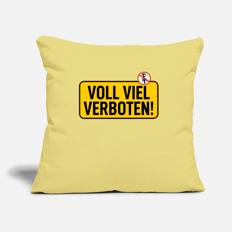 Panneau : Terrain complet interdit Housse de coussin décorative 45 x 45 cm