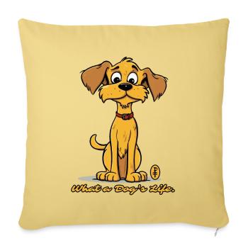 Quelle vie de chien - Un chien mignon - Housse de coussin décorative 45 x 45 cm - jaune délavé - Devant