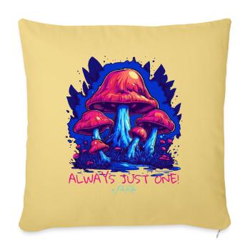 Always just one mushroom - Sofa pillowcase 17,3'' x 17,3'' (45 x 45 cm) - washed yellow - Front
