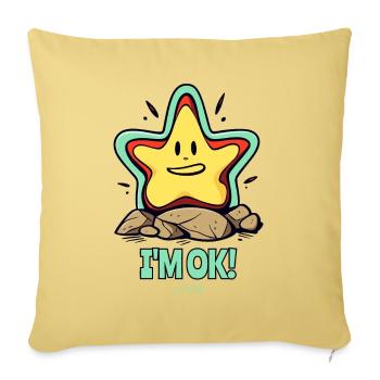 The I'm Doing Well Star - Sofa pillowcase 17,3'' x 17,3'' (45 x 45 cm) - washed yellow - Front