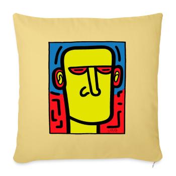 Pop Art Art Portrait, Muet, Silence - Housse de coussin décorative 45 x 45 cm - jaune délavé - Devant