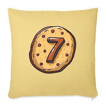 Birthday cookie for seven-year-old child - Sofa pillowcase 17,3'' x 17,3'' (45 x 45 cm) - washed yellow - Front