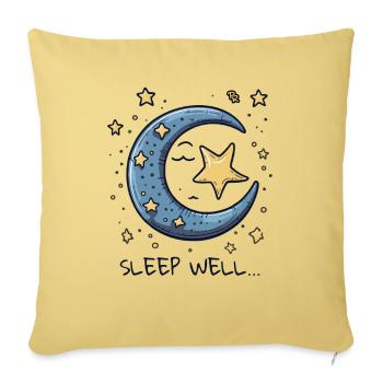 Sleep well, sweet moon and stars - Sofa pillowcase 17,3'' x 17,3'' (45 x 45 cm) - washed yellow - Front