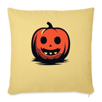 Drôle de citrouille - Housse de coussin décorative 45 x 45 cm - jaune délavé - Devant