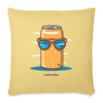 A cool can of soda with sunglasses - Sofa pillowcase 17,3'' x 17,3'' (45 x 45 cm) - washed yellow - Front