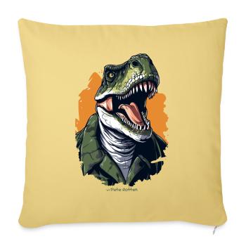 Un humain comme un dinosaure T Rex - Housse de coussin décorative 45 x 45 cm - jaune délavé - Devant