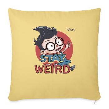 Stay strange, clever rascal - Sofa pillowcase 17,3'' x 17,3'' (45 x 45 cm) - washed yellow - Front