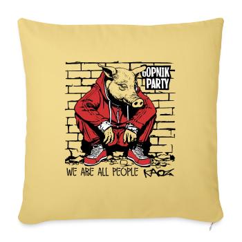 We Are People, Slavic Squat, Gopnik Party - Sofa pillowcase 17,3'' x 17,3'' (45 x 45 cm) - washed yellow - Front