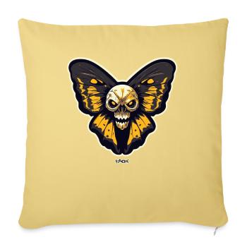 Skull Moth Butterfly - Sofa pillowcase 17,3'' x 17,3'' (45 x 45 cm) - washed yellow - Front