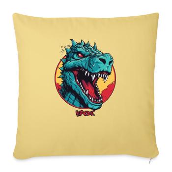 Mascotte de dinosaure Rex Dino - Housse de coussin décorative 45 x 45 cm - jaune délavé - Devant