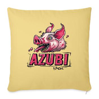 Humour cochon cochon parodie du stagiaire - Housse de coussin décorative 45 x 45 cm - jaune délavé - Devant
