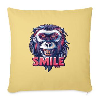 Souriez, singe, souriez - Housse de coussin décorative 45 x 45 cm - jaune délavé - Devant