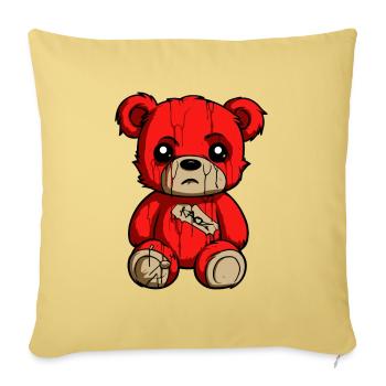 Une peluche ours un peu triste - Housse de coussin décorative 45 x 45 cm - jaune délavé - Devant
