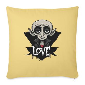 Le vampire de l’amour Nosferatu drôle et triste - Housse de coussin décorative 45 x 45 cm - jaune délavé - Devant