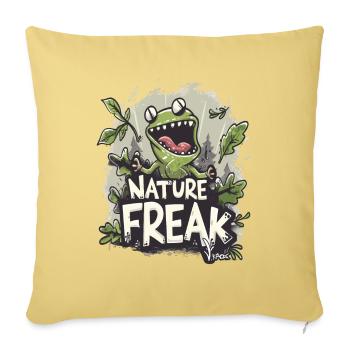 Garçon de la nature, la grenouille est un amoureux de la nature - Housse de coussin décorative 45 x 45 cm - jaune délavé - Devant