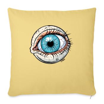 Un œil énorme, méfiez-vous ! - Housse de coussin décorative 45 x 45 cm - jaune délavé - Devant