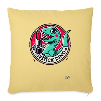 Lipstick Dino - Sofa pillowcase 17,3'' x 17,3'' (45 x 45 cm) - washed yellow - Front