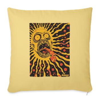 Crazy Psycho Horreur Soleil - Housse de coussin décorative 45 x 45 cm - jaune délavé - Devant