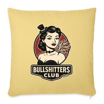 Retro-Dame mit Feder und Zylinder - Sofakissenbezug 45 x 45 cm - Hellgelb - Vorne