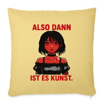 LSO THEN IT'S ART. - Sofa pillowcase 17,3'' x 17,3'' (45 x 45 cm) - washed yellow - Front