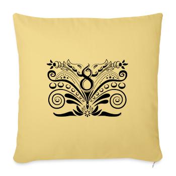 Kurbits V8 No:1 - black - Sofa pillowcase 17,3'' x 17,3'' (45 x 45 cm) - washed yellow - Front
