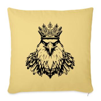 Roi de la couronne d’aigle - Housse de coussin décorative 45 x 45 cm - jaune délavé - Devant