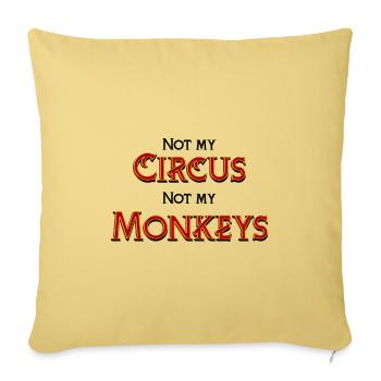 Pas mon cirque, pas mes singes - Housse de coussin décorative 45 x 45 cm - jaune délavé - Devant