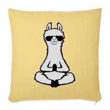 Lama Cool Zen Meditation Sonnenbrille Entspannt - Sofakissenbezug 45 x 45 cm - Hellgelb - Vorne