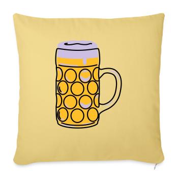 Bierkrug, Schoppen, Maß - Sofakissenbezug 45 x 45 cm - Hellgelb - Vorne