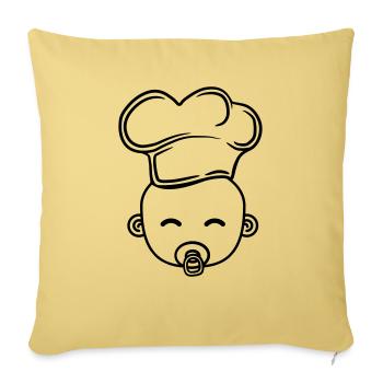 cook, cook, hunger, delicious, barbecue, kitchen, - Sofa pillowcase 17,3'' x 17,3'' (45 x 45 cm) - washed yellow - Front