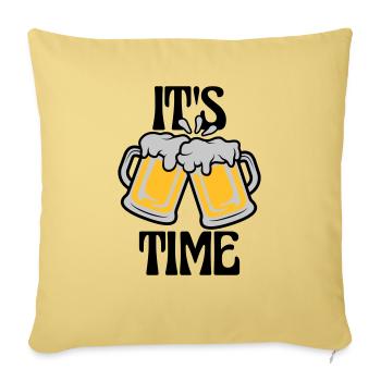 C’est de la bière - Housse de coussin décorative 45 x 45 cm - jaune délavé - Devant