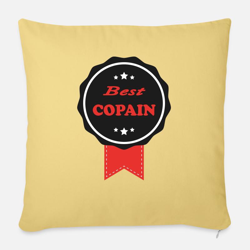 BEST COPAIN - Housse de coussin décorative 45 x 45 cm - jaune délavé