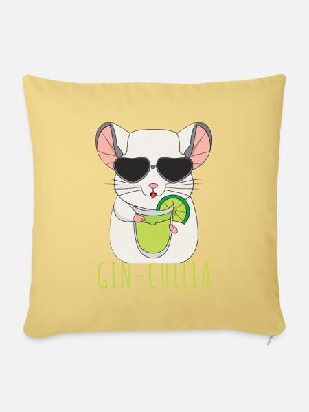 Gin- Chinchilla Gin - Sofakissenbezug 45 x 45 cm - Hellgelb