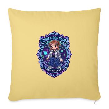 Cyber-Pop Girl in Y2K Style and Anime - Sofa pillowcase 17,3'' x 17,3'' (45 x 45 cm) - washed yellow - Front